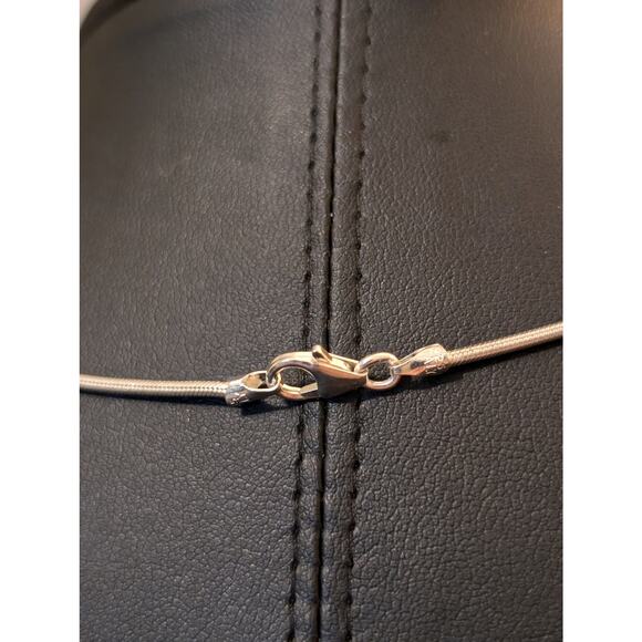 925 Sterling Snake Chain Pink Pearl Flower Pendant 18" Necklace - Picture 5 of 7